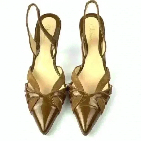 Cole haan heels size 7.5 AA suede patent leather - Picture 3 of 11